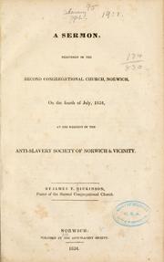 Cover of: A sermon, delivered in the Second Congregational church, Norwich