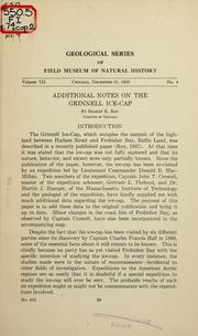 Cover of: Additional notes on the Grinnell ice-cap by Roy, Sharat Kumar