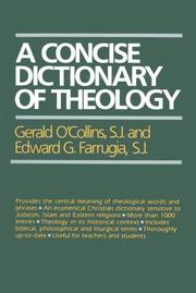 Cover of: A concise dictionary of theology by Gerald O'Collins