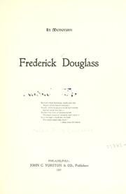 Cover of: In memoriam: Frederick Douglass