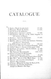Cover of: Catalogue by 