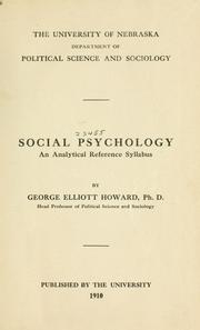 Cover of: Social psychology: an analytical reference syllabus