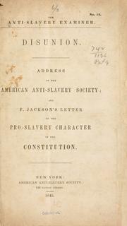 Cover of: Disunion. by American Anti-Slavery Society