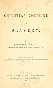 Cover of: Christian doctrine of slavery.