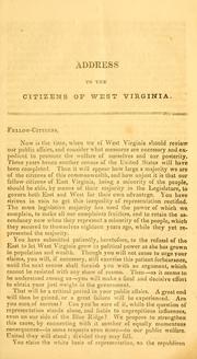 Cover of: Address to the people of west Virginia by Henry Ruffner