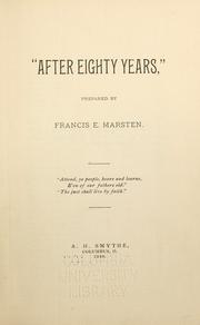 Cover of: "After eighty years," by Marsten, Francis Edward