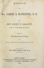 Cover of: Memoir of Rev. Samuel B. McPheeters...