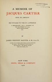Cover of: A memoir of Jacques Cartier by James Phinney Baxter