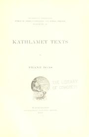 Cover of: Kathlamet texts by Franz Boas