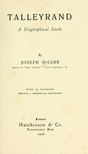 Cover of: Talleyrand by Joseph McCabe, Joseph McCabe