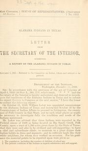 Alabama Indians in Texas by United States. Dept. of the Interior.