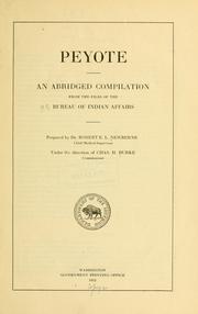 Cover of: Peyote. by United States. Bureau of Indian Affairs.