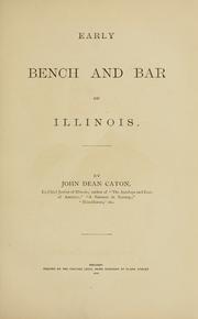 Early bench and bar of Illinois by John Dean Caton