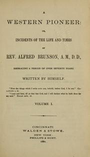 Cover of: A western pioneer by Alfred Brunson