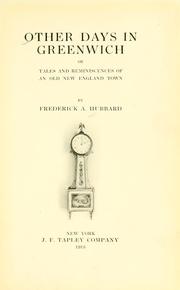 Cover of: Other days in Greenwich by Frederick A. Hubbard