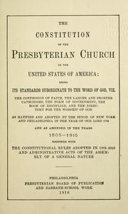 Cover of: The constitution of the Presbyterian Church in the United States of America by Presbyterian Church in the U.S.A.