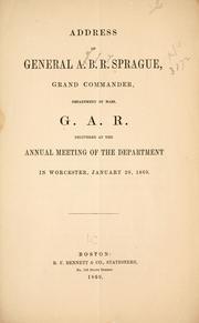 Cover of: Address of General A. B. R. Sprague by Augustus Brown Reed Sprague