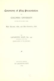 Cover of: Ceremony of flag presentation to Columbia university of the city of New York