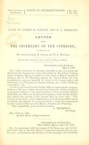 Cover of: Claim of Joseph E. Johnson and F. J. Wheeling.