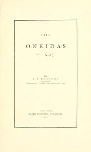 The Oneidas by Julia Keen Bloomfield