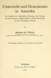 Cover of: Unterricht und Demokratie in Amerika by Benjamin Ide Wheeler