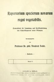 Cover of: Repertorium specierum novarum regni vegetabilis. by 