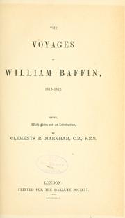 Cover of: voyages of William Baffin, 1612-1622.