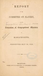 Cover of: Report of the committee to whom was referred the memorial of the Anti-slavery society.