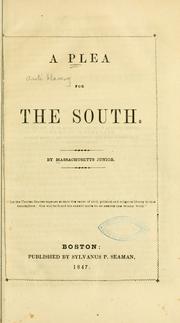 Cover of: A plea for the South. by Massachusetts Junior pseud