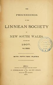 Cover of: Proceedings of the Linnean Society of New South Wales by Linnean Society of New South Wales