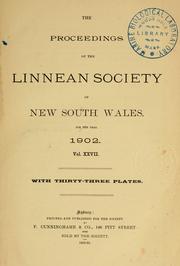 Cover of: Proceedings of the Linnean Society of New South Wales by Linnean Society of New South Wales