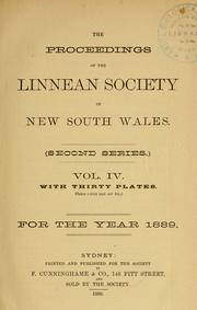Cover of: Proceedings of the Linnean Society of New South Wales by Linnean Society of New South Wales
