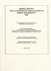 Cover of: Annual report - vital statistics of Massachusetts. (title varies). by Massachusetts. Dept. of Public Health.