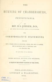 Cover of: The burning of Chambersburg, Pennsylvania by B. S. Schneck, B. S. Schneck