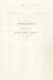Cover of: Marriage transcript, 1882 - 1920, Marshall County, Indiana. by 