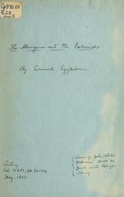 Cover of: The aborigines and the colonists by Edward Eggleston