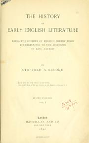 Cover of: The history of early English literature by Brooke, Stopford Augustus