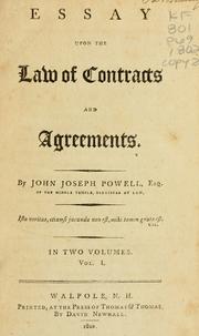 Essay upon the law of contracts and agreements by Powell, John Joseph