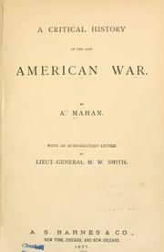 Cover of: A critical history of the late American War by Asa Mahan
