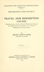 Cover of: Travel and description, 1765-1865 by Solon J. Buck