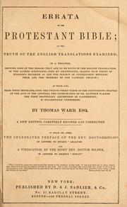 Errata of the Protestant Bible by Ward, Thomas