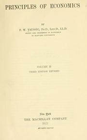 Cover of: Principles of economics. by F. W. Taussig