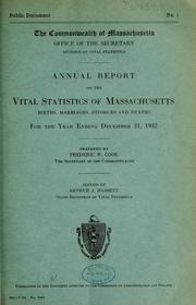 Cover of: Annual report - vital statistics of Massachusetts. (title varies). by Massachusetts. Dept. of Public Health.