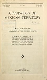 Cover of: Occupation of Mexican territory.