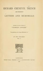 Cover of: Richard Chenevix Trench, archbishop: letters and memorials