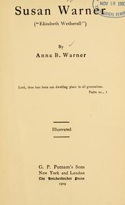 Cover of: Susan Warner ("Elizabeth Wetherell")