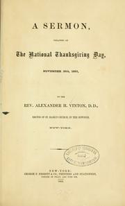 Cover of: A sermon by Alexander H. Vinton
