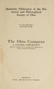 The Ohio Company, a colonial corporation by Herbert T. Leyland
