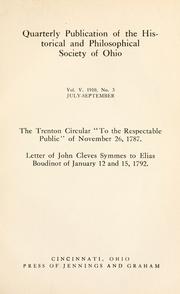 Cover of: The Trenton circular "To the respectable public" of November 26, 1787.: Letter of John Cleves Symmes to Elias Boudinot of January 12 and 15, 1792.