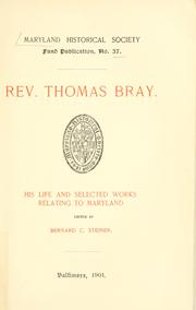 Cover of: Rev. Thomas Bray by Thomas Bray